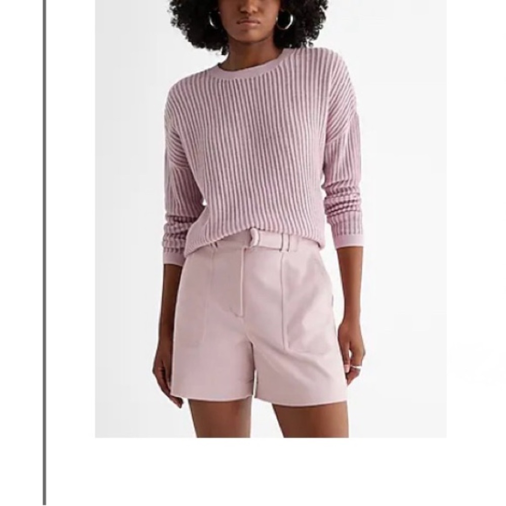 Super High Waisted Utility Midi Shorts- Lavender